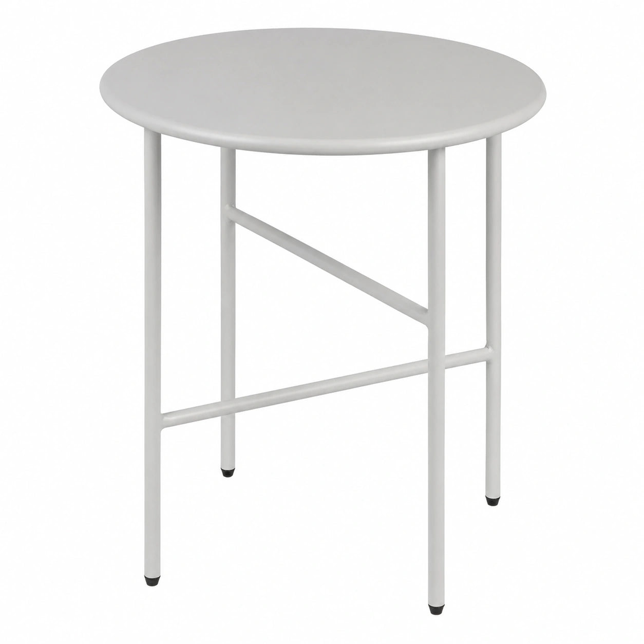 Moderner runder Outdoor-Beistelltisch Ø 44 cm – Kratzfeste Tischplatte, stabil für Garten und Balkon – Hellgrau
