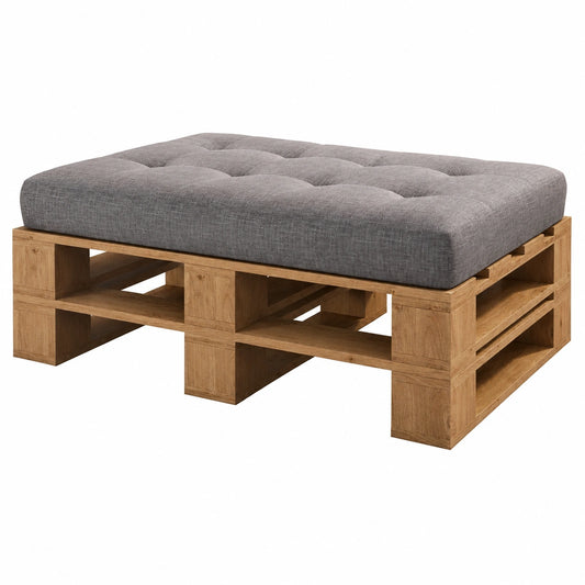 Europaletten Sitzmöbel Set – Indoor & Outdoor Loungemöbel, Eiche, 120x80x30 cm